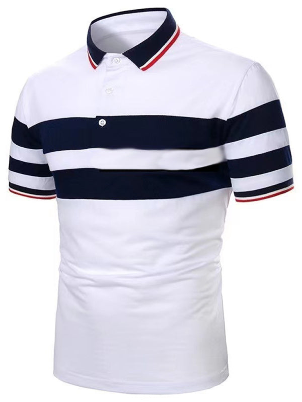 Men’s Short Sleeve Color Block Knit Polo Shirt - Raw white off white / S