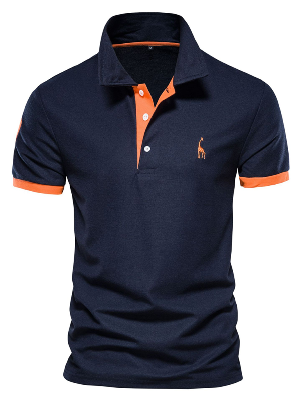 Men’s short-sleeved lapel polo shirt with deer embroidery - Champlain color / S