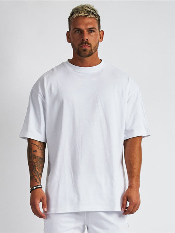 Men’s solid color blank loose short-sleeved T-shirt - Raw white off white / M