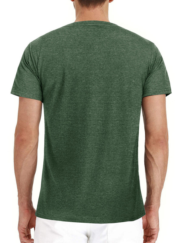 Men’s solid color casual short-sleeved T-shirt