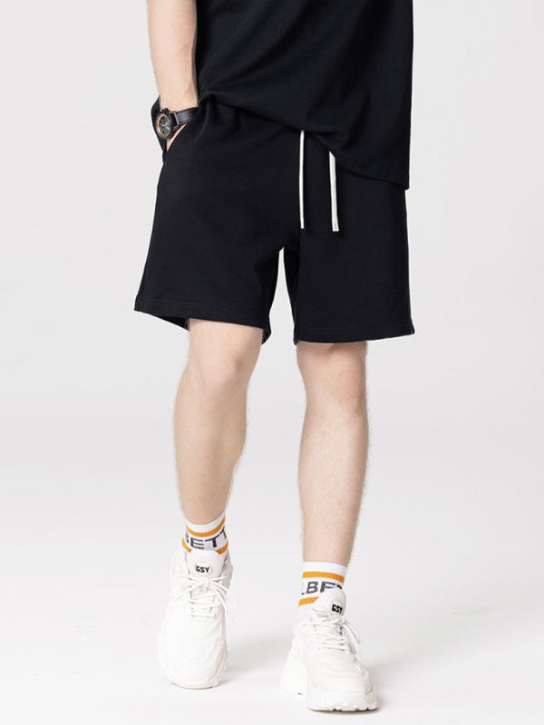 Men’s solid color loose casual sports shorts