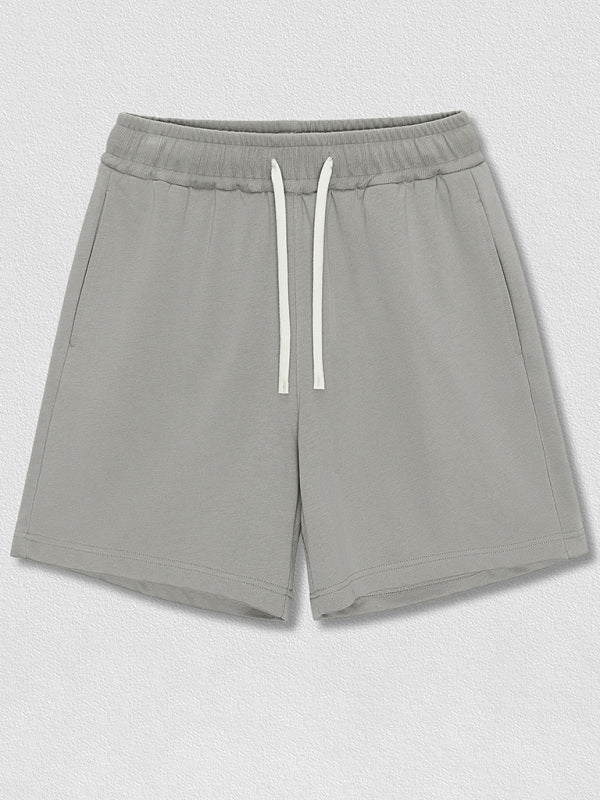 Men’s solid color loose casual sports shorts - Grey / S