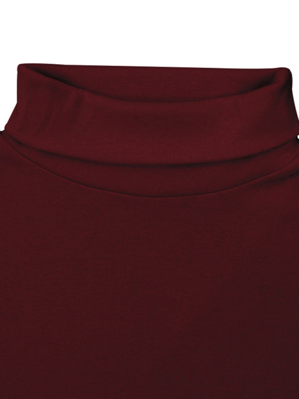 Men’s Solid Color Turtleneck Long Sleeve T-Shirt