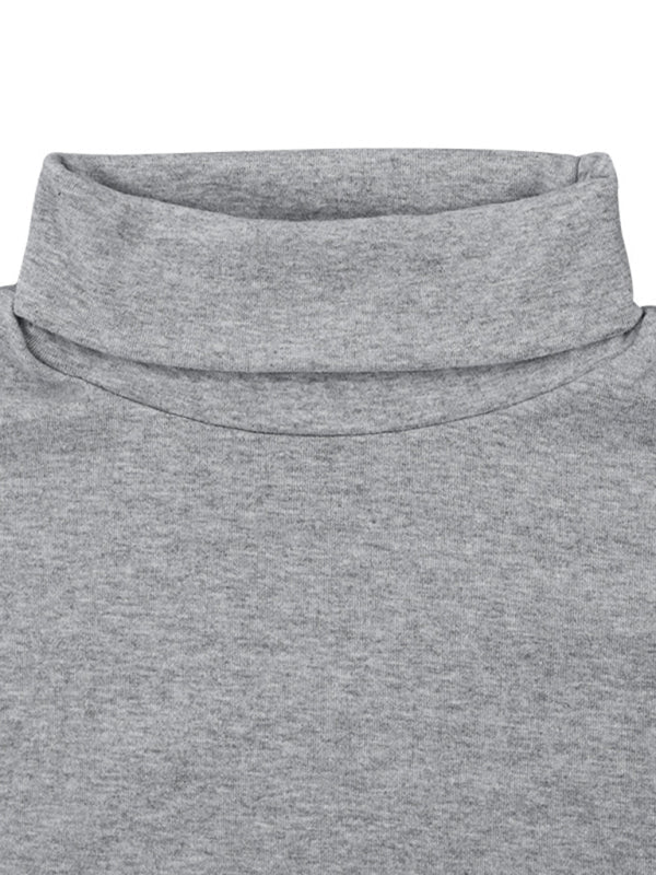Men’s Solid Color Turtleneck Long Sleeve T-Shirt