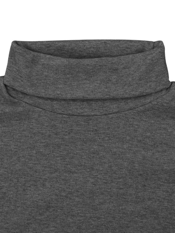 Men’s Solid Color Turtleneck Long Sleeve T-Shirt