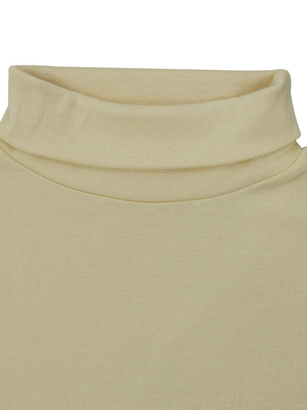 Men’s Solid Color Turtleneck Long Sleeve T-Shirt