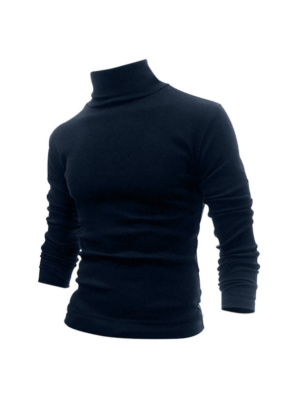 Men’s Solid Color Turtleneck Long Sleeve T-Shirt - Champlain color / M