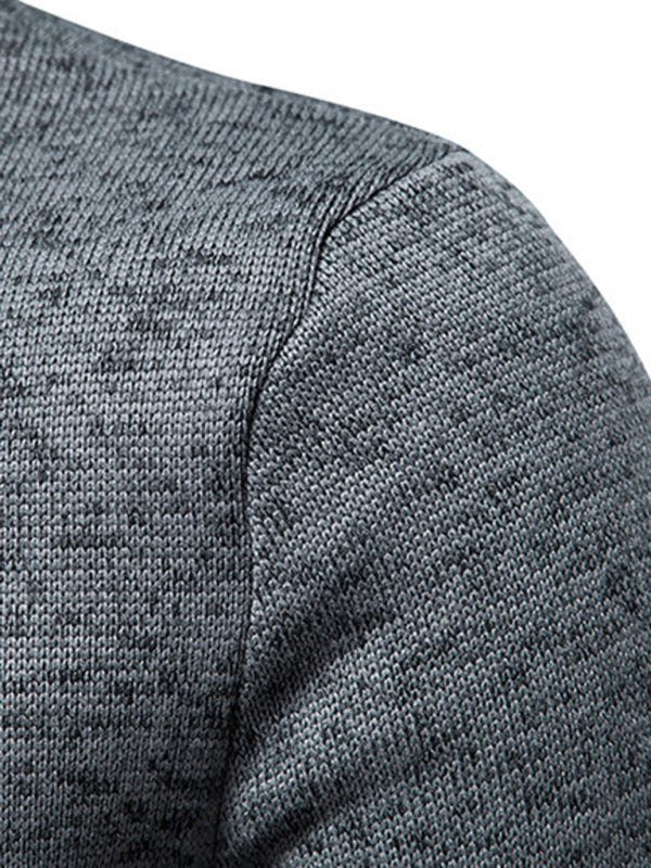 Men’s solid color turtleneck zipper long sleeve sweatshirt