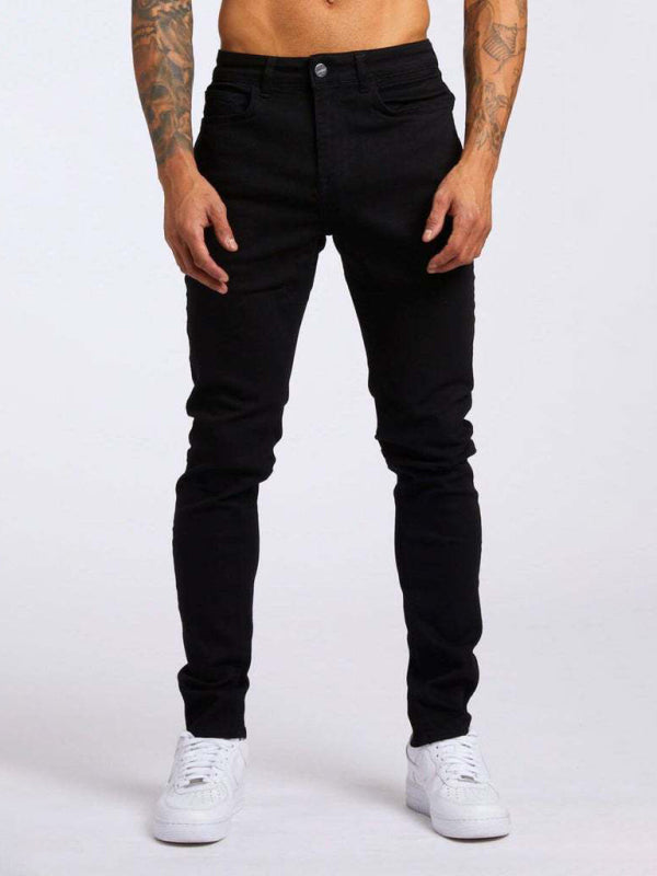 Men’s solid slim fit basic skinny jeans