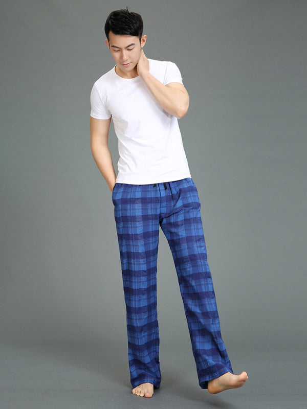 Men’s spring summer and autumn thin cotton casual pants - Blue / S