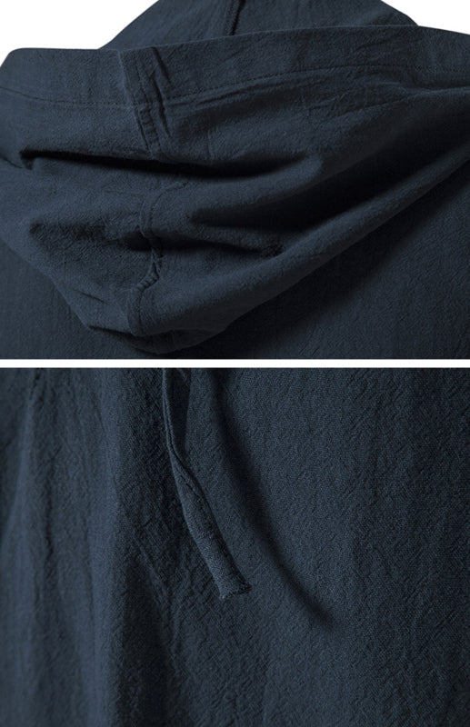 Men’s Spring/Summer Fashion Solid Color Hooded Short Sleeve T-Shirt Top