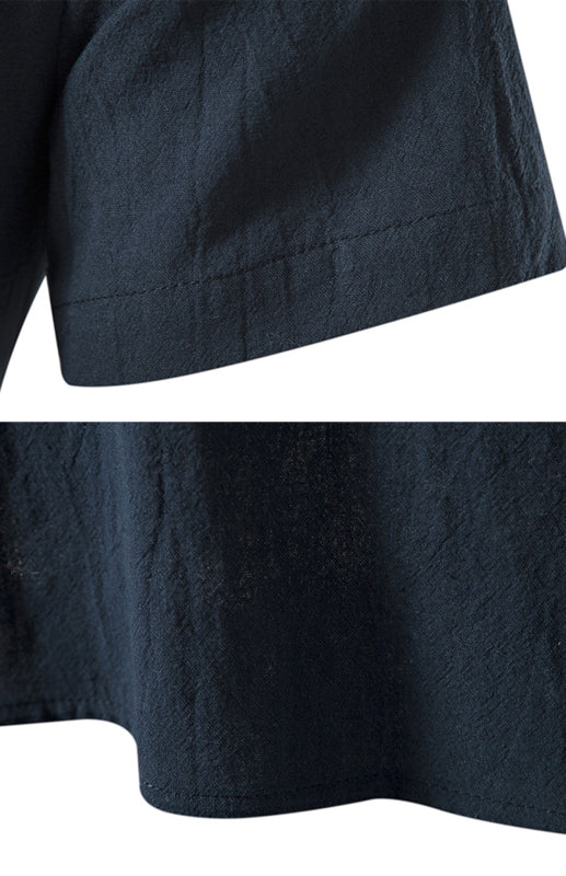 Men’s Spring/Summer Fashion Solid Color Hooded Short Sleeve T-Shirt Top