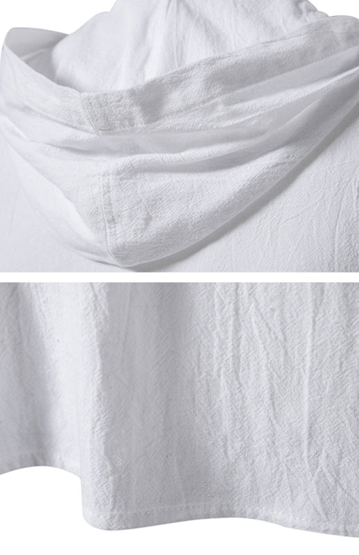 Men’s Spring/Summer Fashion Solid Color Hooded Short Sleeve T-Shirt Top