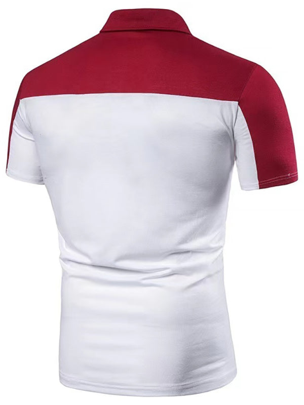 Men’s Spring-Summer Lapel Collar Polyester Polo Shirt