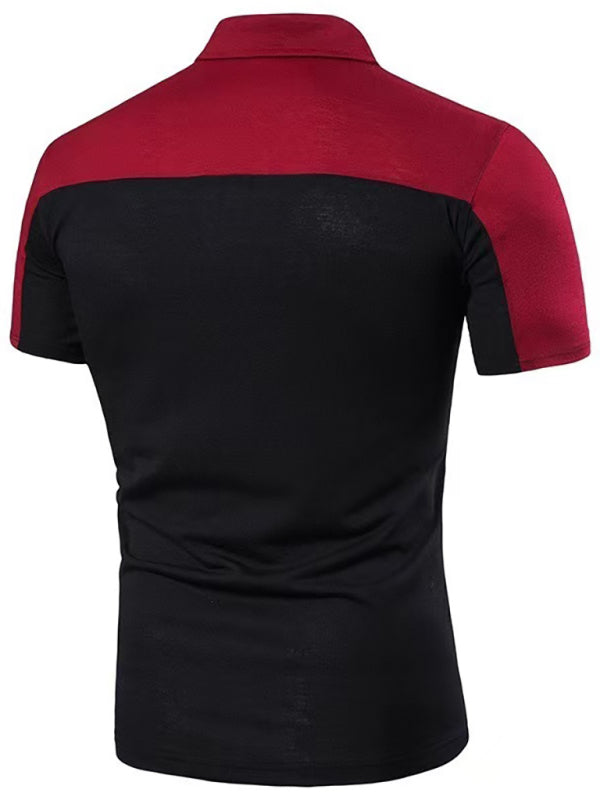 Men’s Spring-Summer Lapel Collar Polyester Polo Shirt