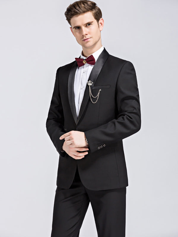 Men’s Stylish Lapel Collar Business Suit