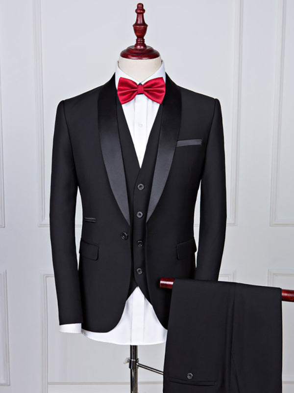 Men’s Stylish Lapel Collar Business Suit