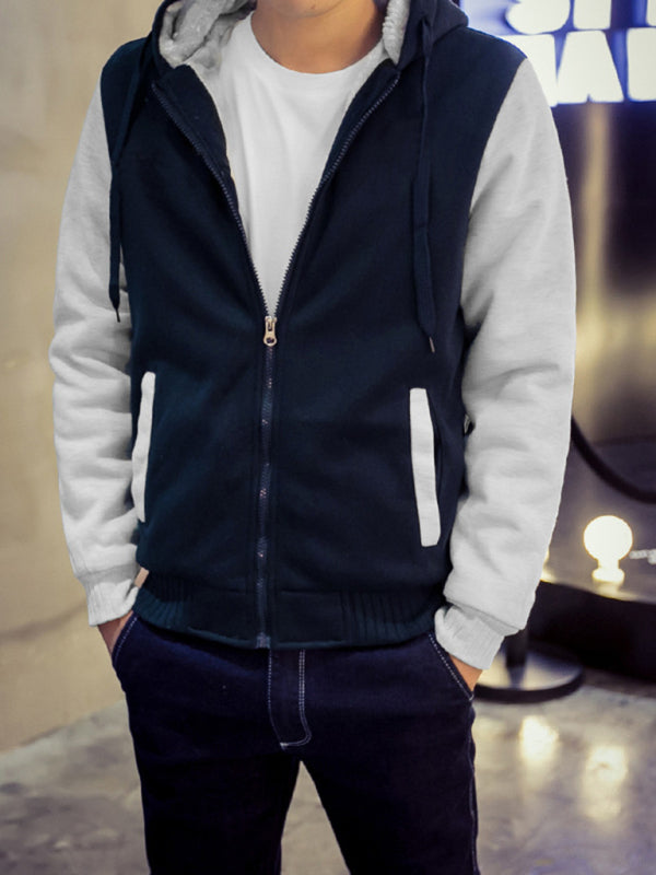 Men’s Sweater Hooded Loose Sports Fleece Thickening Men’s Coat
