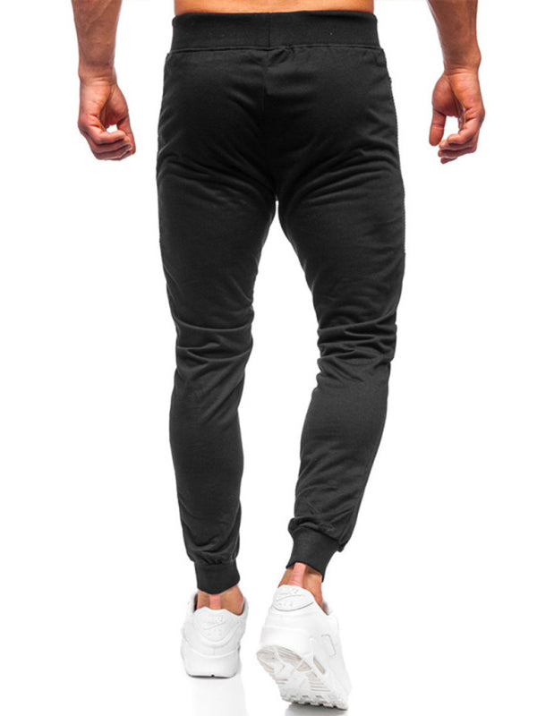 Men’s Sweatpants Contrasting Color Pocket Straight Casual Pants