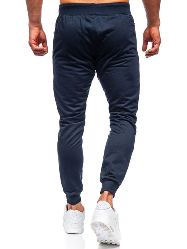 Men’s Sweatpants Contrasting Color Pocket Straight Casual Pants