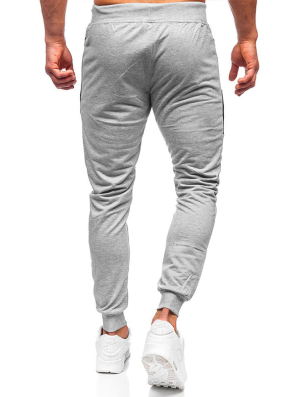Men’s Sweatpants Contrasting Color Pocket Straight Casual Pants