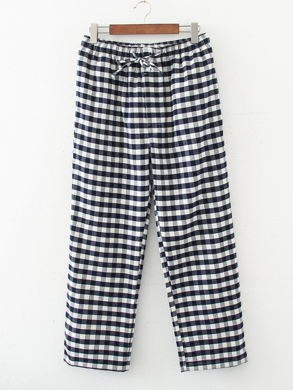 Men’s thickened warm cotton frosted trousers pajamas - Champlain color / S