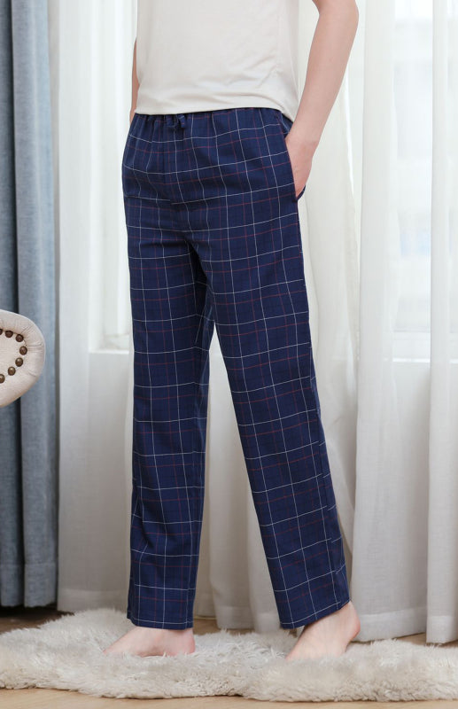 Men’s thin pajamas cotton loose comfortable breathable air conditioning home pants - Champlain color / S
