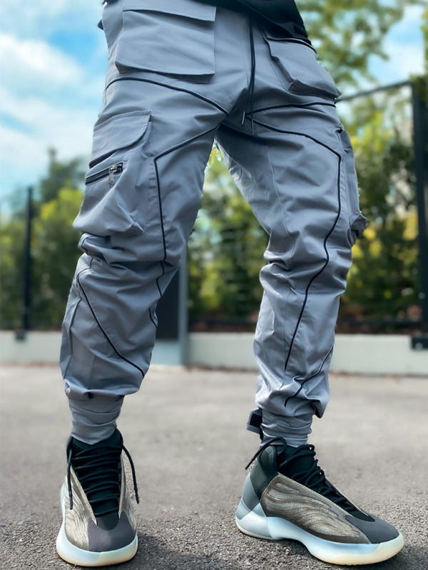 Men’s trendy loose straight multi-pocket cargo pants