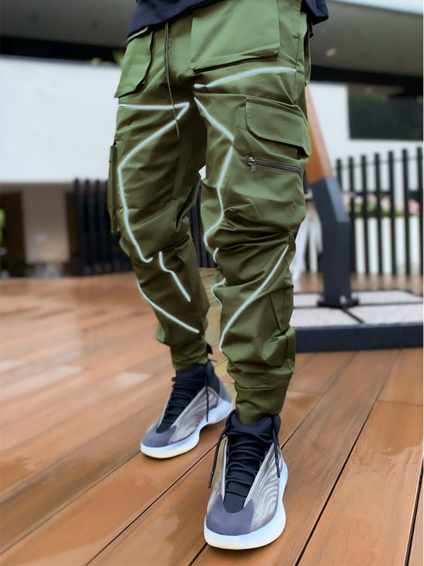 Men’s trendy loose straight multi-pocket cargo pants