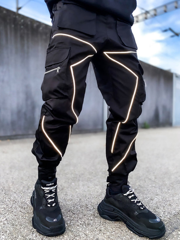 Men’s trendy loose straight multi-pocket cargo pants