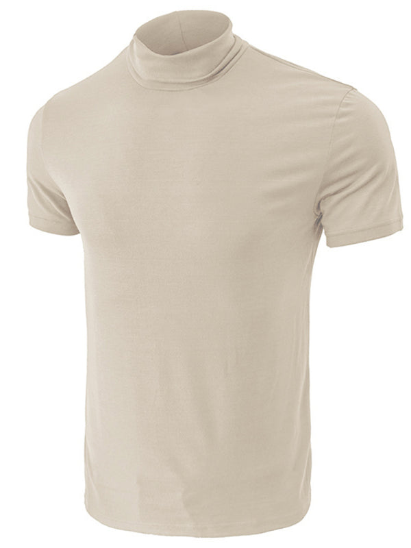Men’s turtleneck all-match bottoming short-sleeved t-shirt