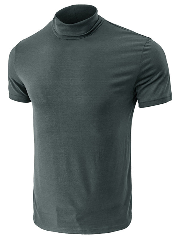 Men’s turtleneck all-match bottoming short-sleeved t-shirt
