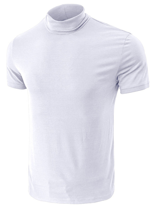 Men’s turtleneck all-match bottoming short-sleeved t-shirt
