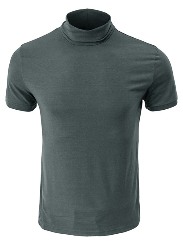 Men’s turtleneck all-match bottoming short-sleeved t-shirt