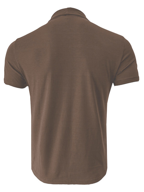 Men’s turtleneck all-match bottoming short-sleeved t-shirt