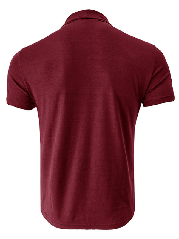 Men’s turtleneck all-match bottoming short-sleeved t-shirt