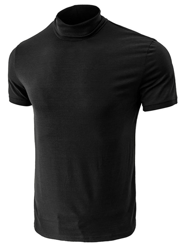 Men’s turtleneck all-match bottoming short-sleeved t-shirt