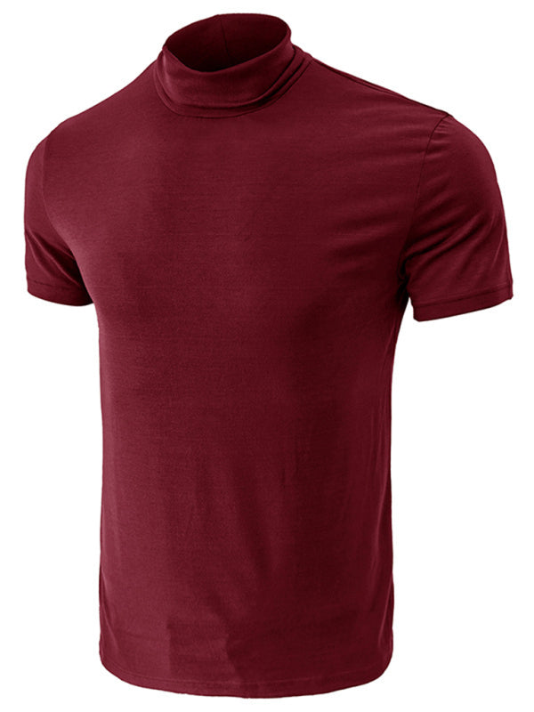 Men’s turtleneck all-match bottoming short-sleeved t-shirt
