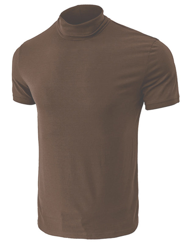 Men’s turtleneck all-match bottoming short-sleeved t-shirt