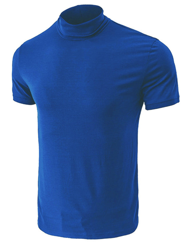 Men’s turtleneck all-match bottoming short-sleeved t-shirt