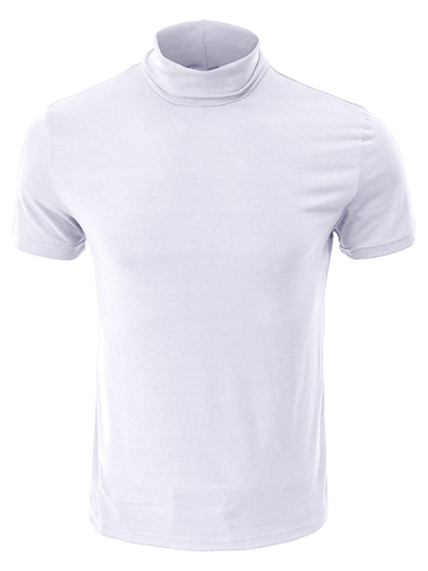 Men’s turtleneck all-match bottoming short-sleeved t-shirt