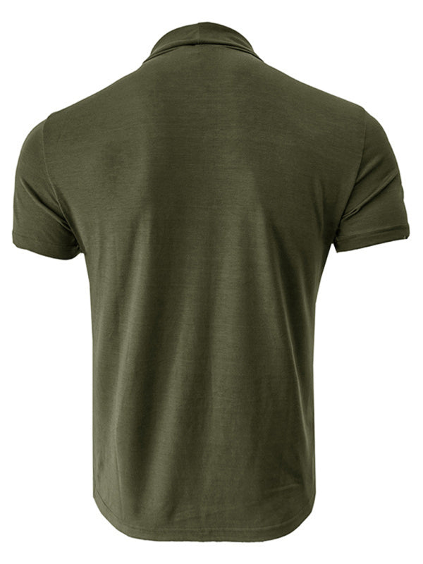 Men’s turtleneck all-match bottoming short-sleeved t-shirt