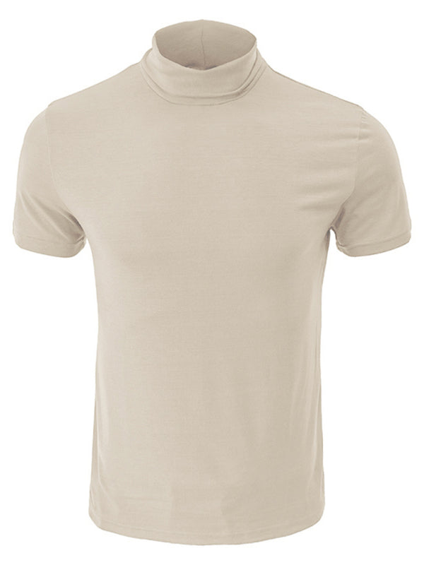 Men’s turtleneck all-match bottoming short-sleeved t-shirt