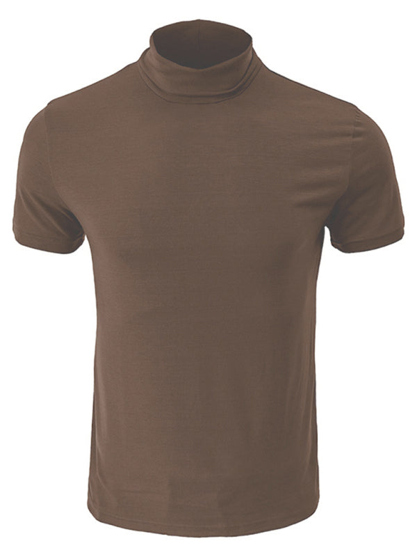 Men’s turtleneck all-match bottoming short-sleeved t-shirt
