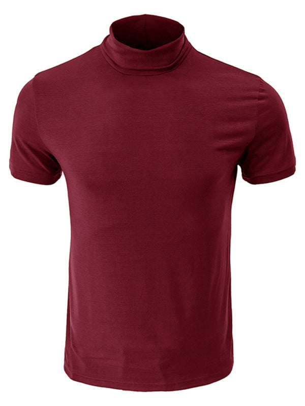 Men’s turtleneck all-match bottoming short-sleeved t-shirt