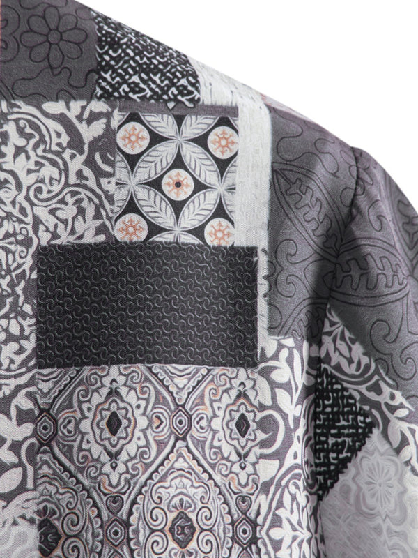 Men’s vintage paisley print short sleeve shirt