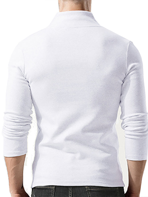 Men’s Woolen V-Neck Stretchy Long Sleeve Tee