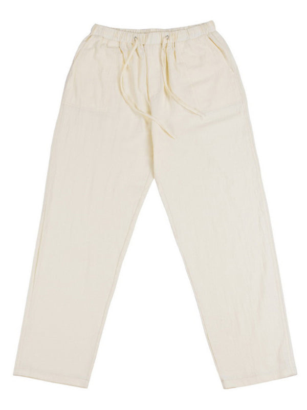 Men’s woven all-match linen casual trousers