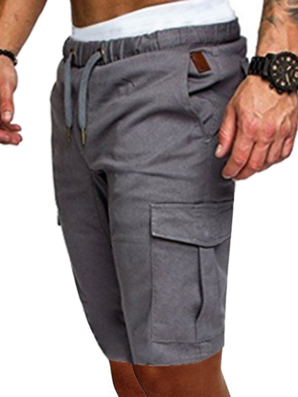 Men’s Woven Casual Cargo Multi-Pocket Shorts - Misty grey / M