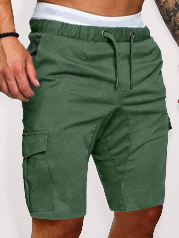 Men’s Woven Casual Cargo Multi-Pocket Shorts - Olive green / M